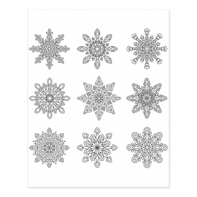 Briefmarke mit mehreren Schneeflocken Gummistempel (Prägung)
