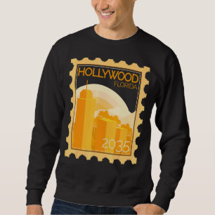 Briefmarke mit Sonnenuntergang in Hollywood Sweatshirt