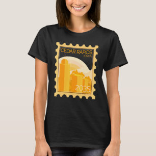 Briefmarke mit Sonnenuntergang in Zedernrasen T-Shirt