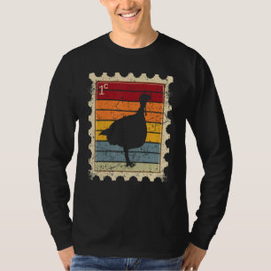Briefmarke mit Sonnenuntergang Truthahn T-Shirt