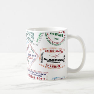 Briefmarke-Muster für Passport Kaffeetasse