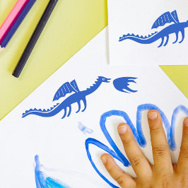 Briefmarke niedlicher Drache | Flying-Pose Gummistempel