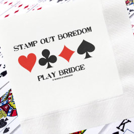 Briefmarke Out Langeweile Play Bridge 4 Card Anzug Serviette