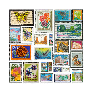 Briefmarke Patches Tote Bag Tragetasche