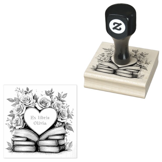 Briefmarke personalisierter Buchbesitzer für Buchl Gummistempel (Stempel)