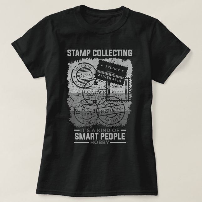 Briefmarke sammeln Hobby Smart People Funny Briefm T-Shirt (Design vorne)