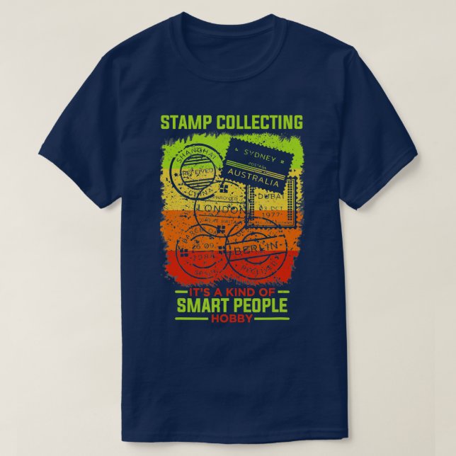 Briefmarke sammeln Hobby Smart People Funny Briefm T-Shirt (Design vorne)