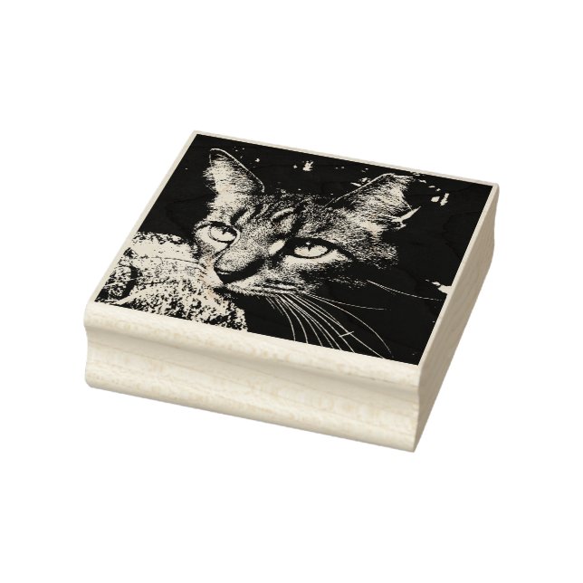 Briefmarke Tabby Cat Rubber Gummistempel (Stempel)