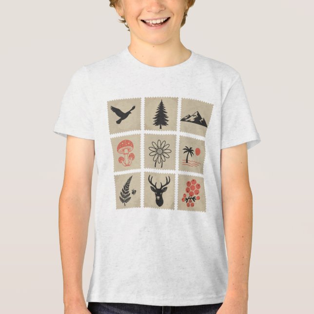 Briefmarke Tri-Blend Shirt (Vorderseite)