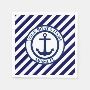 Briefmarke und Diagonale Streifen Serviette