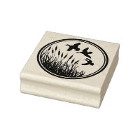 Briefmarke und Enten aus Holz