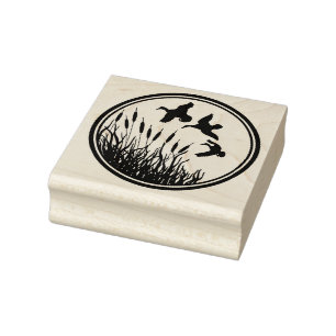 Briefmarke und Enten aus Holz Gummistempel