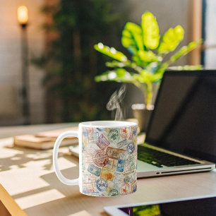 Briefmarke Vintag Kaffeetasse