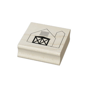 Briefmarke von Barn und Silo Art Gummistempel
