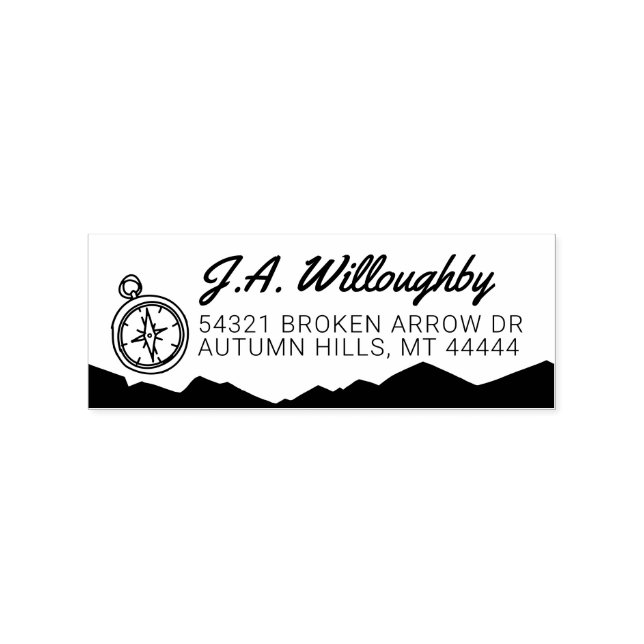 Briefmarke von Berg- und Compass-Adresse Gummistempel (Prägung)