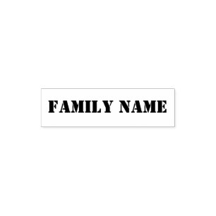 Briefmarke von Kautschuk mit eigenem Familiennamen Permastempel