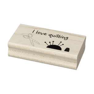 Briefmarke von Quilting oder Nähen Gummistempel
