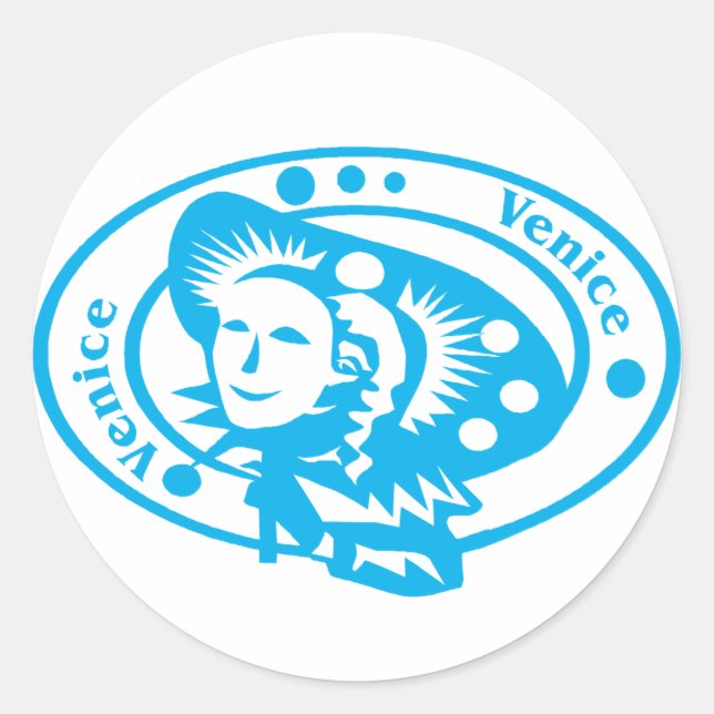 Briefmarke von Venedig Runder Aufkleber (Vorderseite)