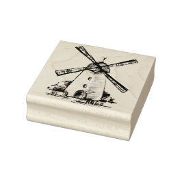 Briefmarke von Windmühle Gummistempel