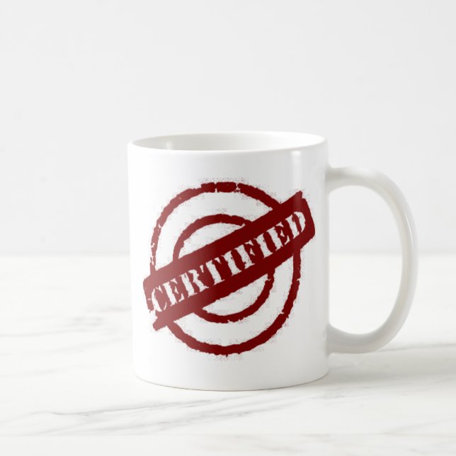 Briefmarke zugelassenes Rot Kaffeetasse (Rechts)