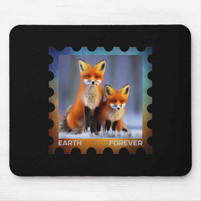 Briefmarke zum Schutz der Erde für immer Mousepad (Vorne)