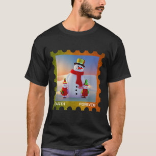 Briefmarke zum Schutz der Umwelt auf der Erde Sonn T-Shirt