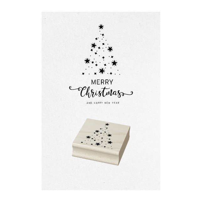 Briefmarke zur Weihnachtssterntreppe-Briefmarke Gummistempel (Christmas Star Tree Stamp Stamp)