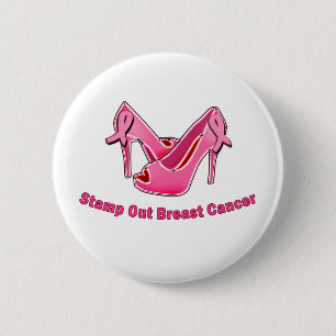 Briefmarken-heraus Brustkrebs-Stiletts Button