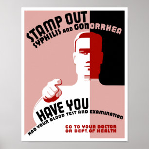 Briefmarken-heraus Syphilis und Gonorrhöe -- WPA Poster