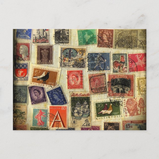 Briefmarkensammlung Postkarte (Vorderseite)