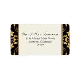 Briefmarkenschild Floral Damask Glitzer feierliche Adressaufkleber
