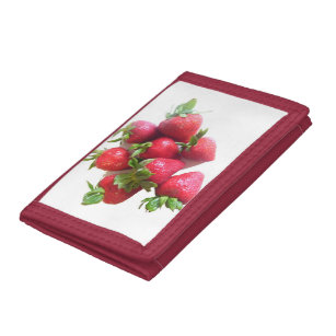 Brieftasche - Nylon - Handvoll Erdbeeren Tri-fold Portemonnaie