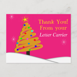 Briefträger DANKE POSTKARTEN Rosa