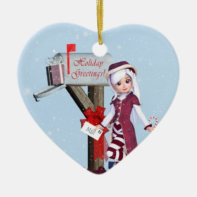 Briefträger Elf Mailbox und Geschenke Ornament (Vorne)