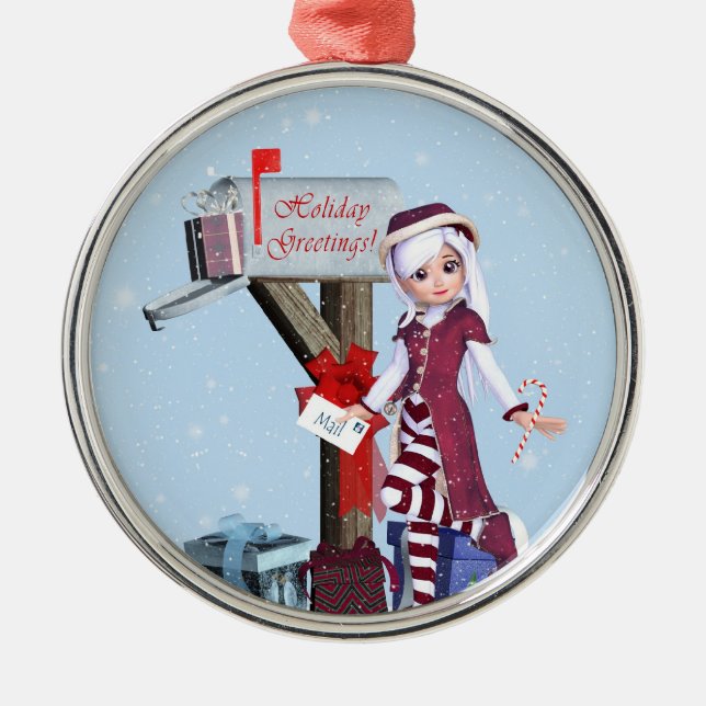 Briefträger Elf Mailbox und Geschenke Ornament (Vorne)