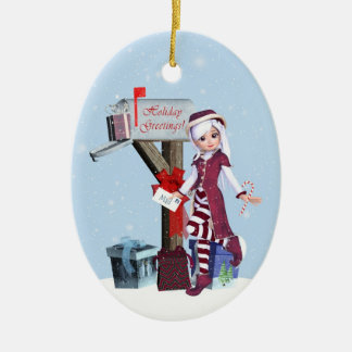 Briefträger Elf Mailbox und Geschenke Ornament