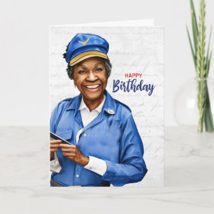 Briefträgerin Afroamerikanerin Geburtstag Karte