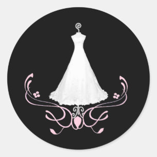 Briefumschlag für das Hochzeitskleid Runder Aufkleber