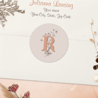 Briefumschlag Hochzeitsaufkleber Rustic Boho Wildb Runder Aufkleber