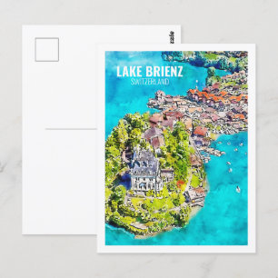 Brienzersee Schweiz Reise Aquarell Skizze Postkarte