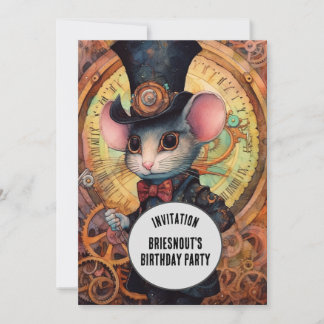 Briesnout Steampunk Animal Individuelle Name Einladung