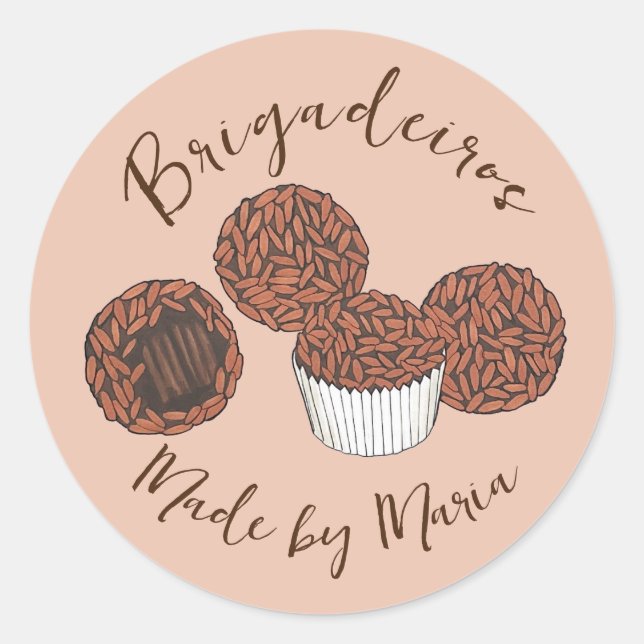 Brigadeiros Brazilian Chocolate Truffles Dessert Runder Aufkleber (Vorderseite)