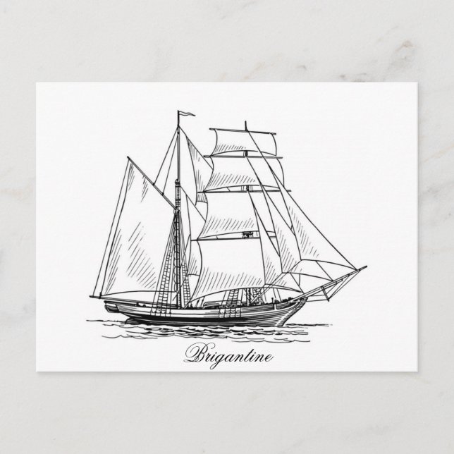 Brigantin Postkarte (Vorderseite)