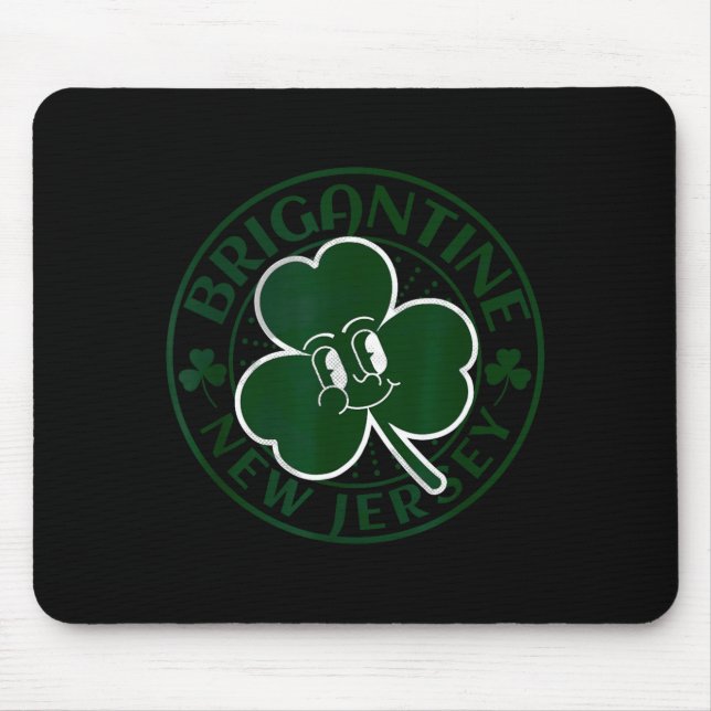 Brigantine New Jersey Irish Shamrock Nj Retro Souv Mousepad (Vorne)