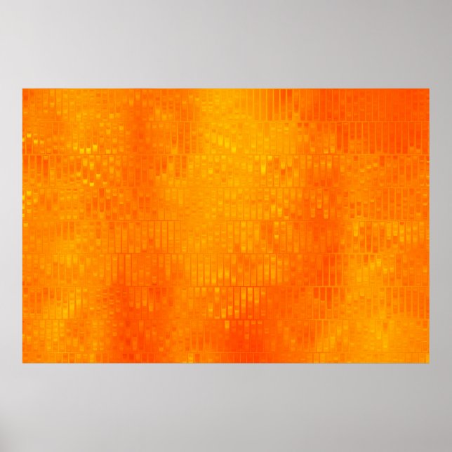 Bright abstract mosaic orange background with glos poster (Vorne)