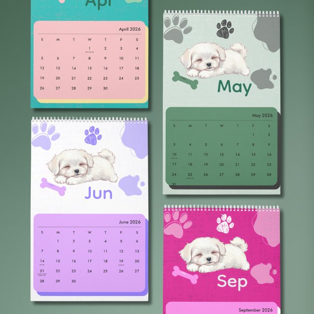 Bright & Adorable Puppy Art Calendar Kalender (Von Creator hochgeladen)