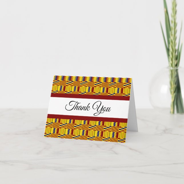 Bright African Kente K29 Folded Carte de remerciem (Devant)