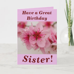 Bright and Bold Floral Birthday Card for Sister Karte