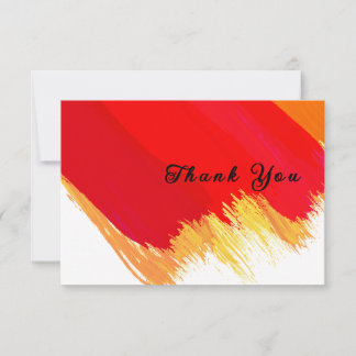 bright and Bold Thank You Card with Red and Yellow Dankeskarte