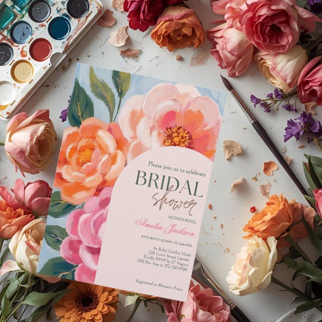 bright and bold vibrant floral bridal shower einladung (Von Creator hochgeladen)